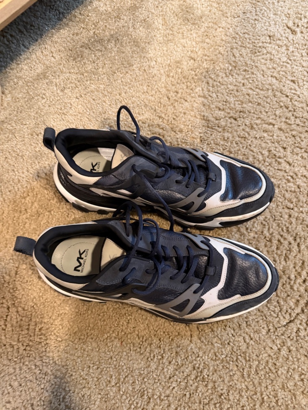 Michael Kors Navy and White “Nick” sneakers